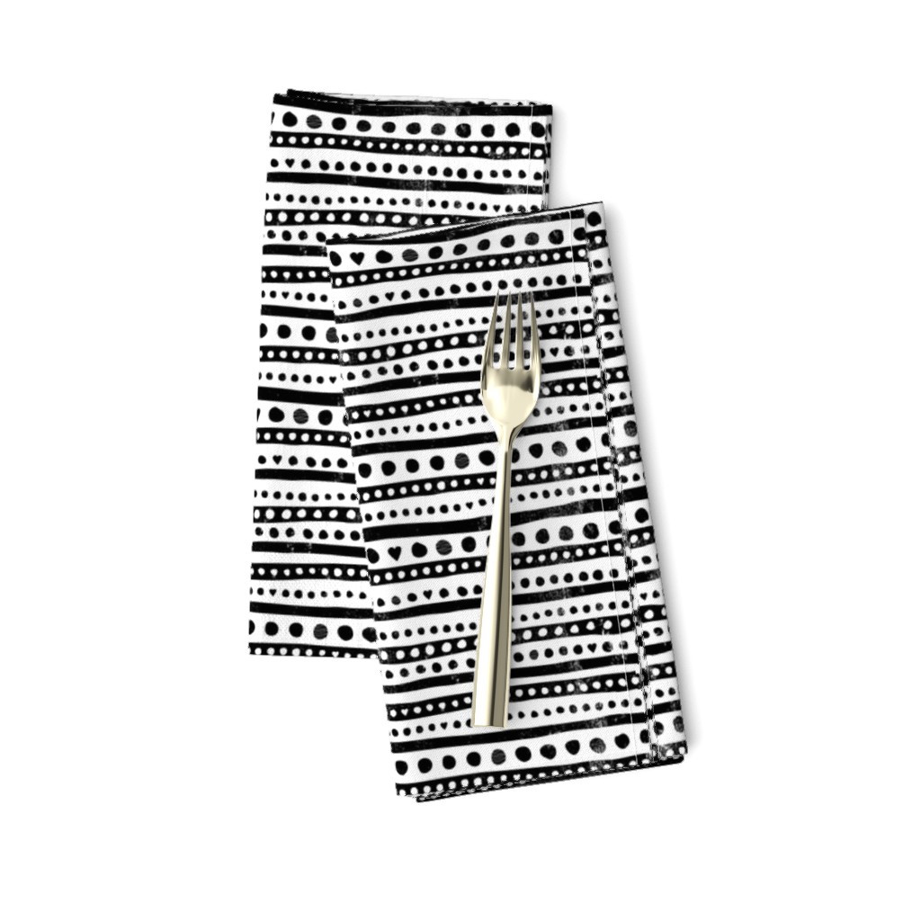Geometric monochrome strokes lines and dots aztec patchwork back and white