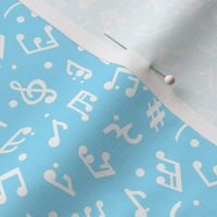Music Notes on Baby Blue BG in tiny scale