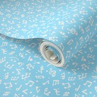 Music Notes on Baby Blue BG in tiny scale