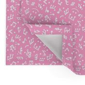 Music Notes on Pink BG in tiny scale