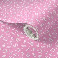 Music Notes on Pink BG in tiny scale