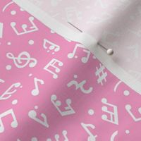Music Notes on Pink BG in tiny scale