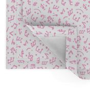 Music Notes in Pink in tiny scale