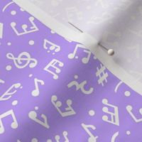 Music Notes on Lilac BG in tiny scale