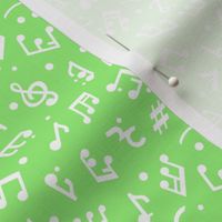 Music Notes on Green BG in tiny scale