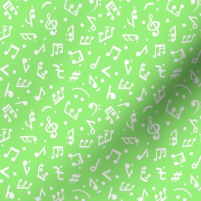 Music Notes on Green BG in tiny scale