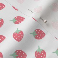 Sweet strawberry summer fruit girls fabric pink mint