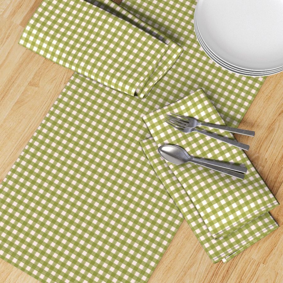 gingham garden green & p