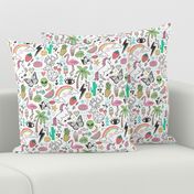 Summer Doodle Geometric Triangle Deer & Unicorn Rainbow Cactus Flamingo Pineapple