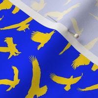 Gold Eagle Silhouettes on Blue // Small