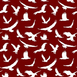 Eagle Silhouettes on Maroon // Small