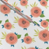 Peach Pink Watercolor Floral