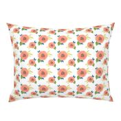 Peach Pink Watercolor Floral