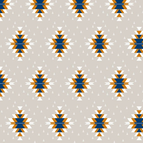 Tribal Diamond Navy Orange