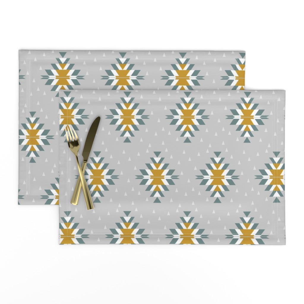 Tribal Diamond Yellow Gray