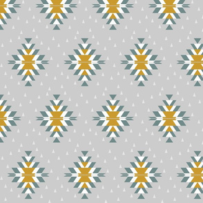 Tribal Diamond Yellow Gray