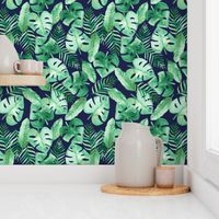 Tropical Jungle on Navy