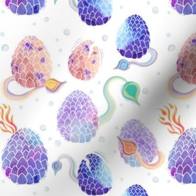 Watercolor Dragon Eggs Small Scale ©Jennifer Garrett