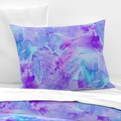 Aqua Violet Watercolor Splashes