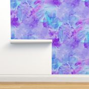 Aqua Violet Watercolor Splashes