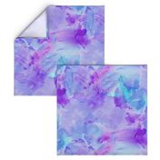 Aqua Violet Watercolor Splashes