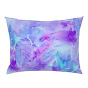 Aqua Violet Watercolor Splashes