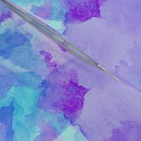 Aqua Violet Watercolor Splashes