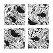 Paisley Rats LARGE white black