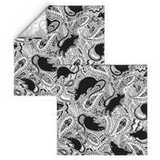 Paisley Rats LARGE white black