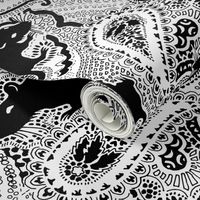 Paisley Rats LARGE white black