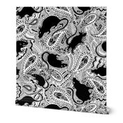 Paisley Rats LARGE white black