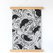 Paisley Rats LARGE white black