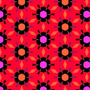 Red Hot Color Burst Geometric