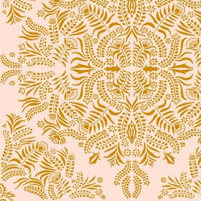 Boho Damask Gold on Peach