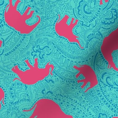 Paisley-Power-turquoise-red-elephant-print-fabric-design
