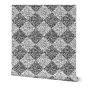 Black + White, mid-contrast tweedy diamond tiles by Su_G