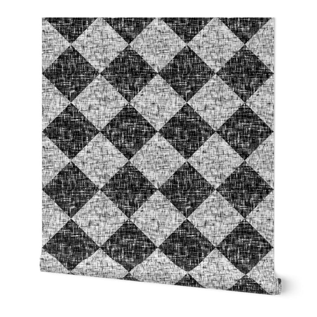 Black + White, high contrast tweedy diamond tiles by Su_G_©SuSchaefer