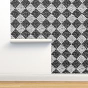 Black + White, high contrast tweedy diamond tiles by Su_G_©SuSchaefer