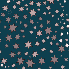 Mucha's Stars Teal Scattered