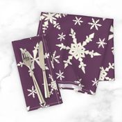 Snowflakes - Large - Ivory, Blackberry