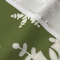 Snowflakes - Large - Ivory, Avocado