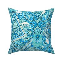 Ornamental Paisley - blue green