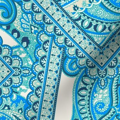 Ornamental Paisley - blue green