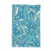 Ornamental Paisley - blue green