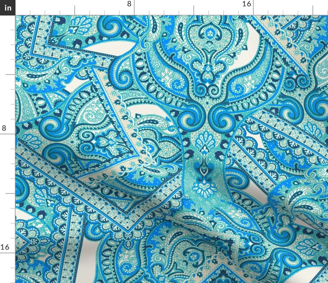 Ornamental Paisley - blue green