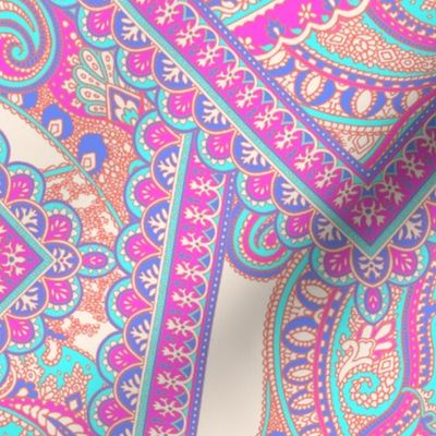 Ornamental Paisley - pink coral