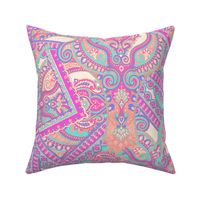 Ornamental Paisley - pink coral