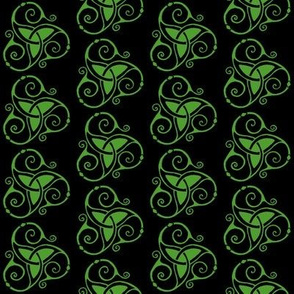 spiral tri knot black & green