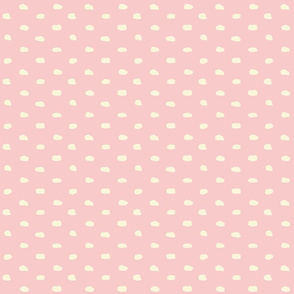 Dusky Pink and Cream Painty Polka Dot