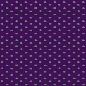 Deep Purple and Grey Painty Polka Dot